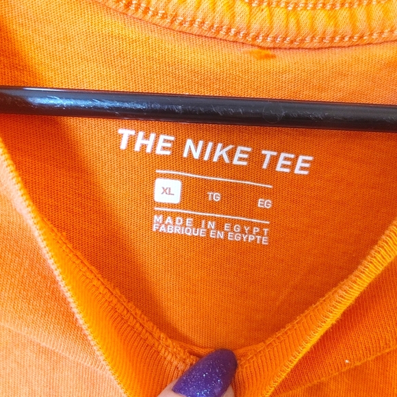 NIKE - New Men's Orange Cotton Logo Short Sleeve  T-Shirt Size Medium - Picture 5 of 5